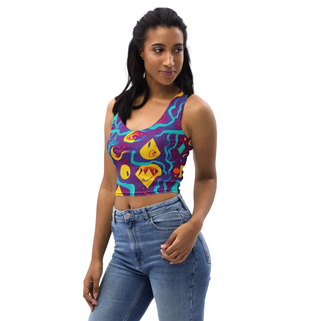 Cosmic Current on Crop Top — Left Front