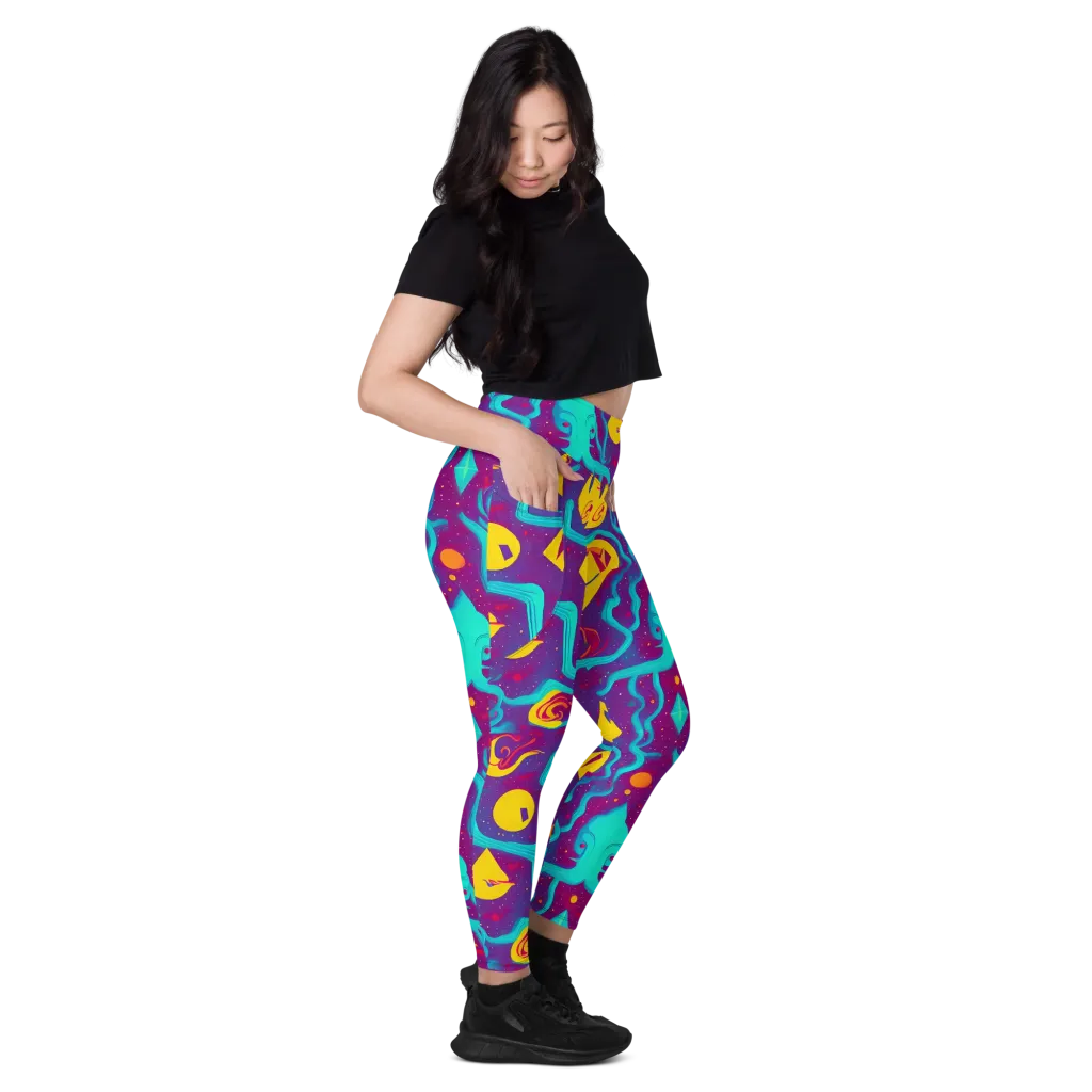 Cosmic Current on Leggings with Pockets — Right