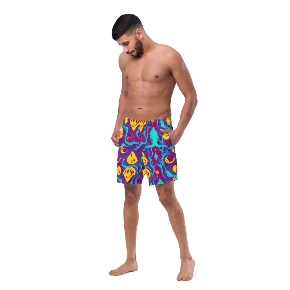 Cosmic Current on Swim Trunks — Left Front