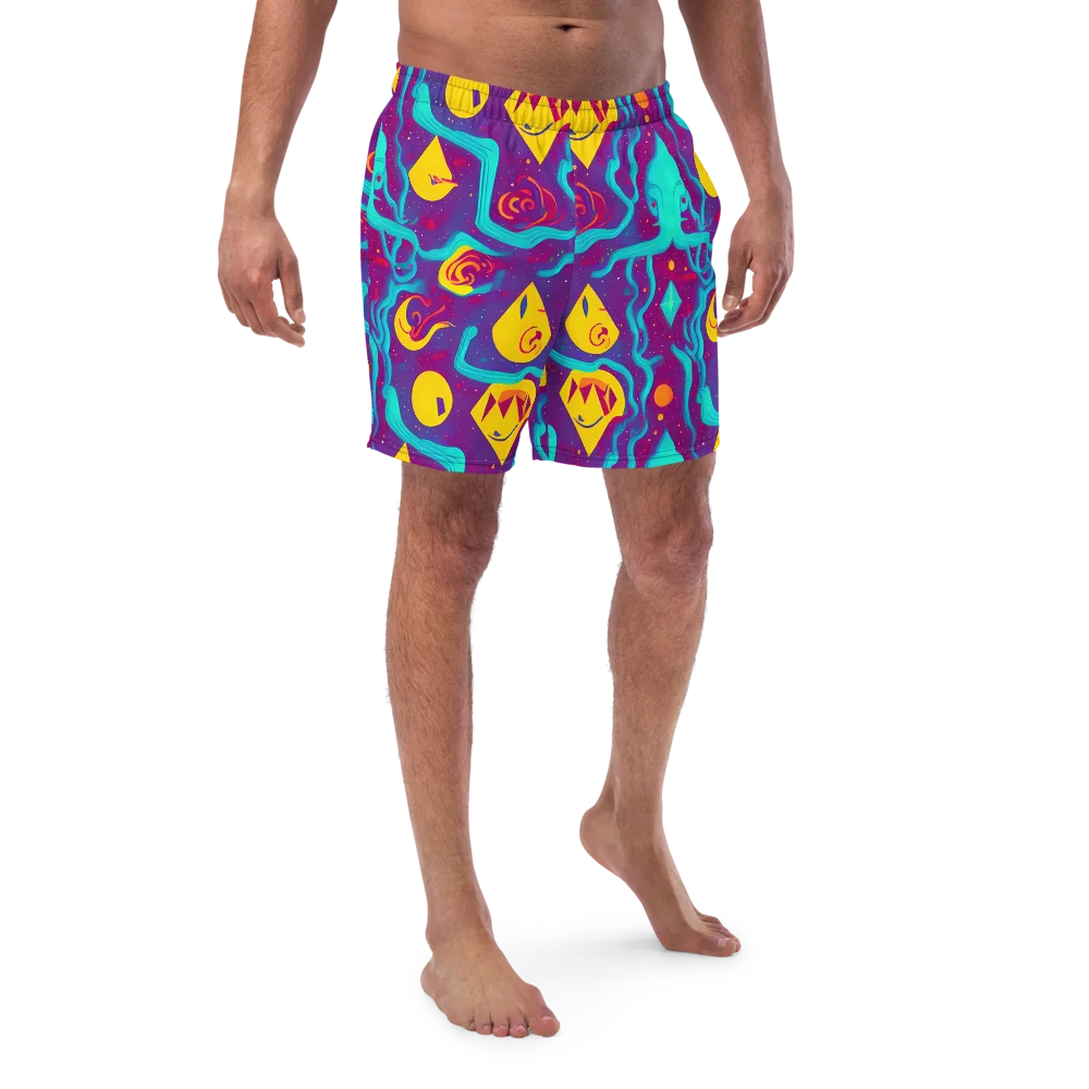 Cosmic Current on Swim Trunks — Front