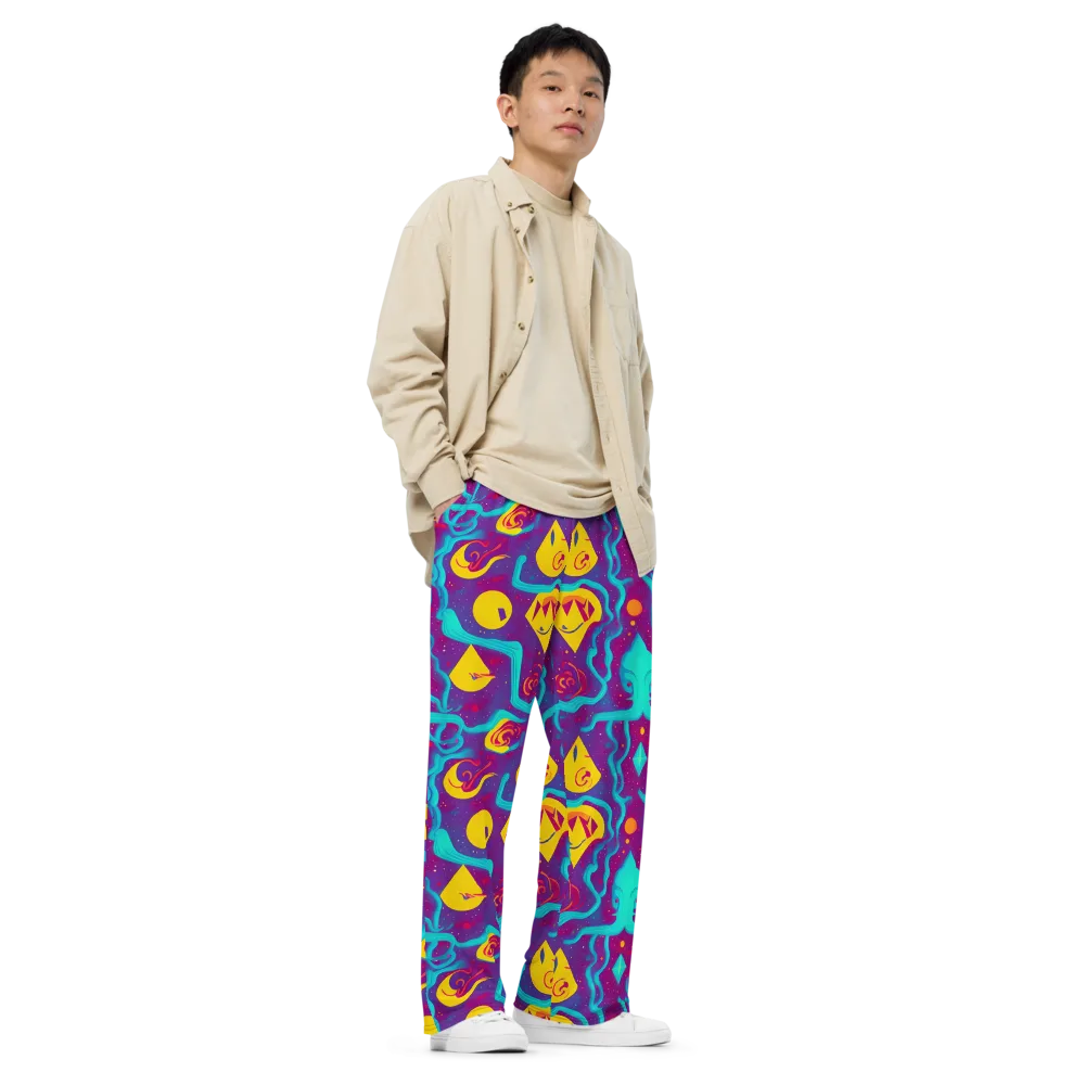 Cosmic Current on Wide-Leg Pants — Right Front