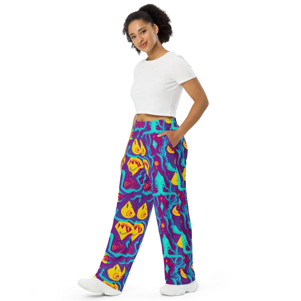 Cosmic Current on Wide-Leg Pants — Left Front