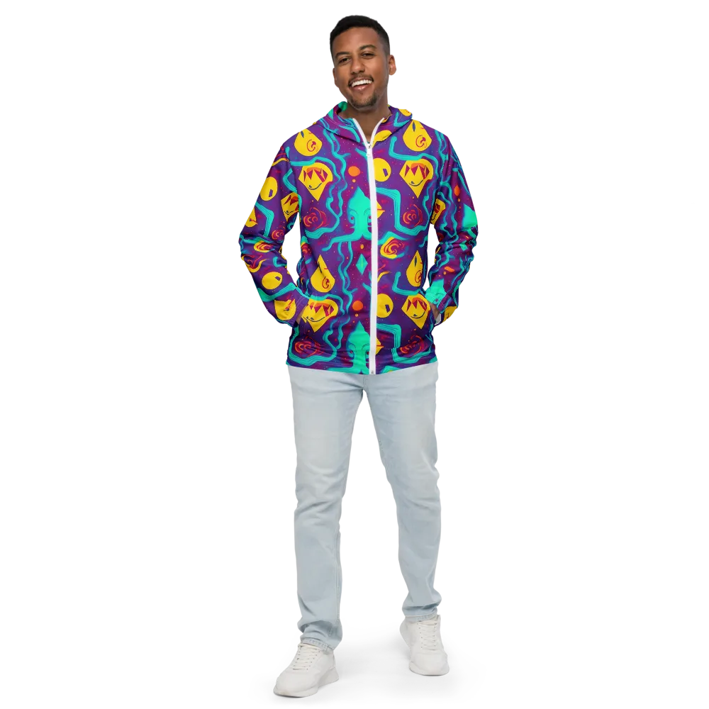 Cosmic Current on Men's Windbreaker — Front