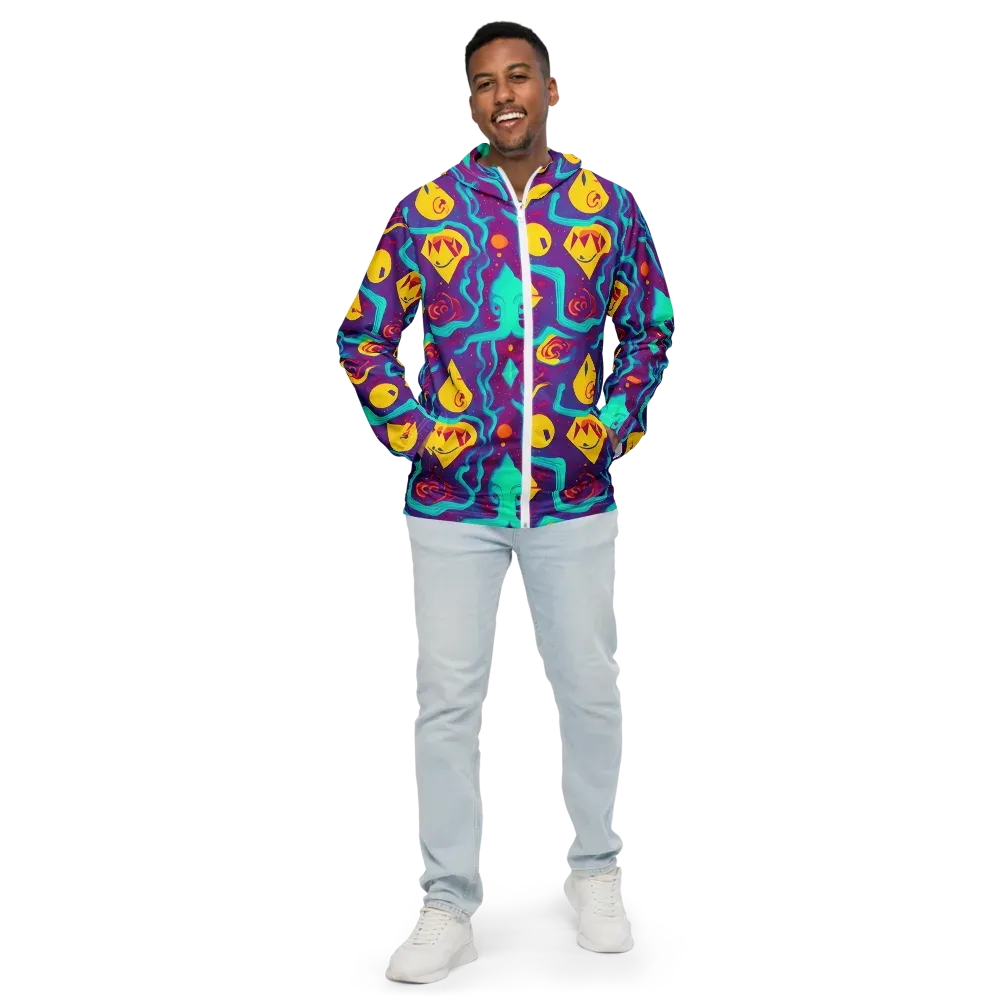 Cosmic Current on Men's Windbreaker — Front