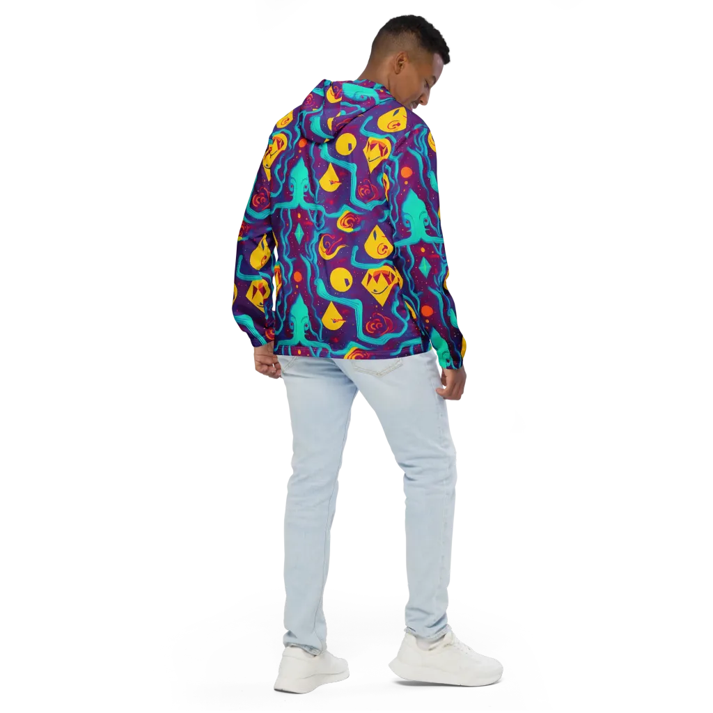 Cosmic Current on Men's Windbreaker — Back