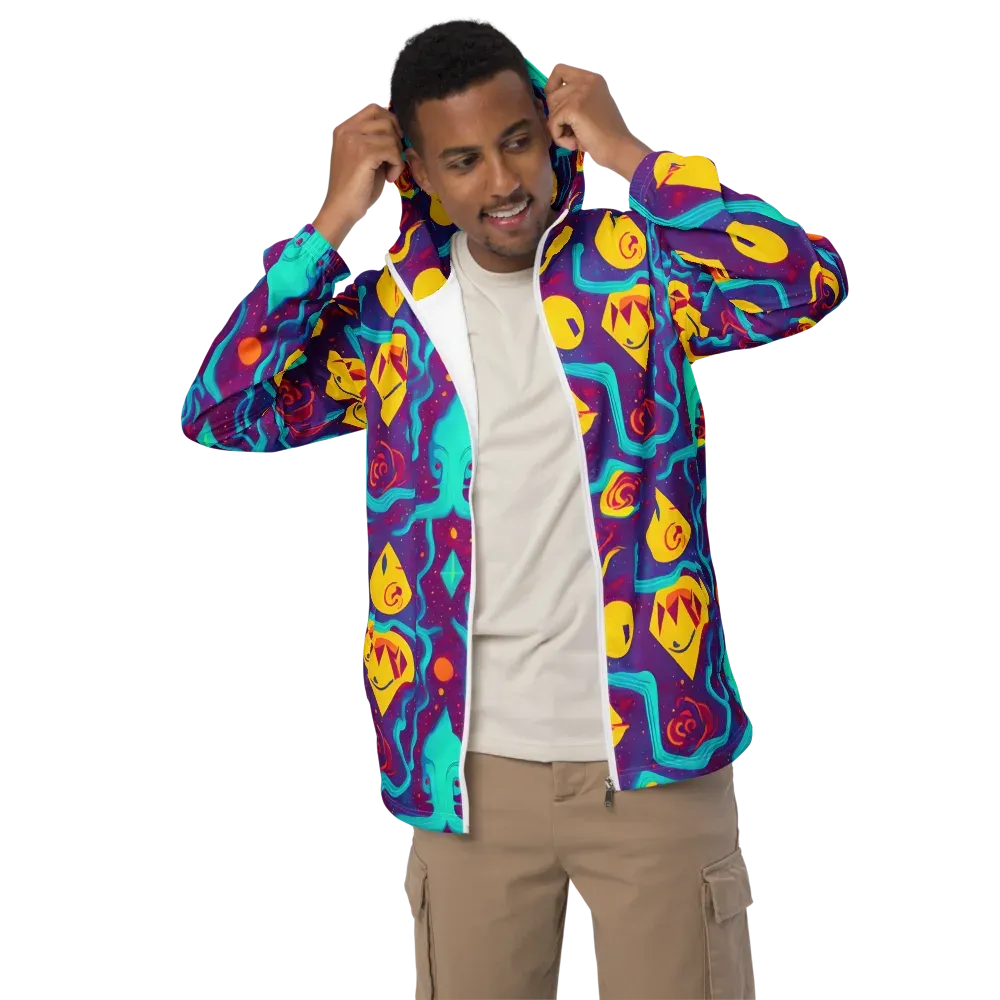 Cosmic Current on Men's Windbreaker — Front
