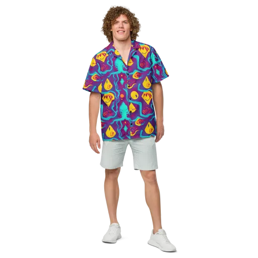 Cosmic Current on a Button Shirt