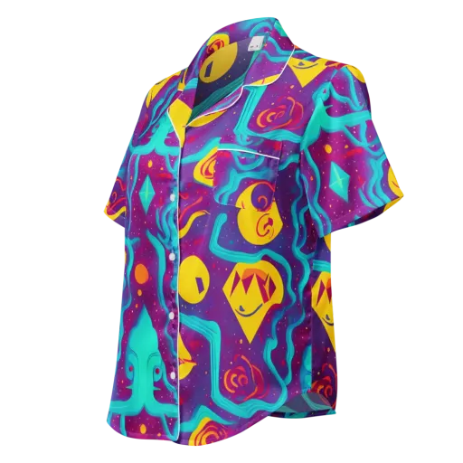 Cosmic Current on a Women's Short Sleeve Pajama Top