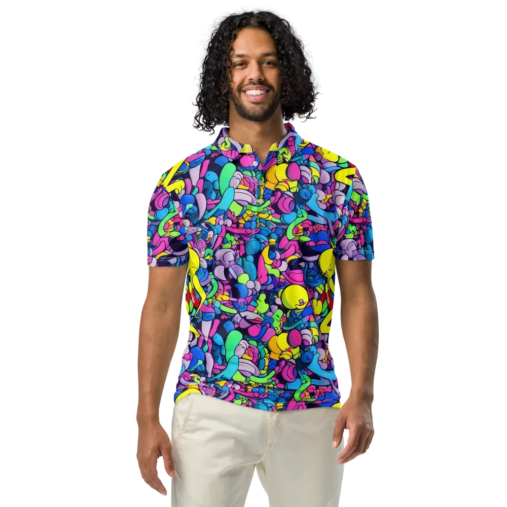 Radiant Revelation on Men's Slim Fit Polo Shirt — Front