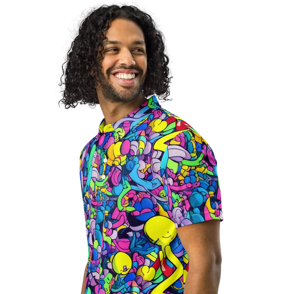 Radiant Revelation on Men's Slim Fit Polo Shirt — Left Front