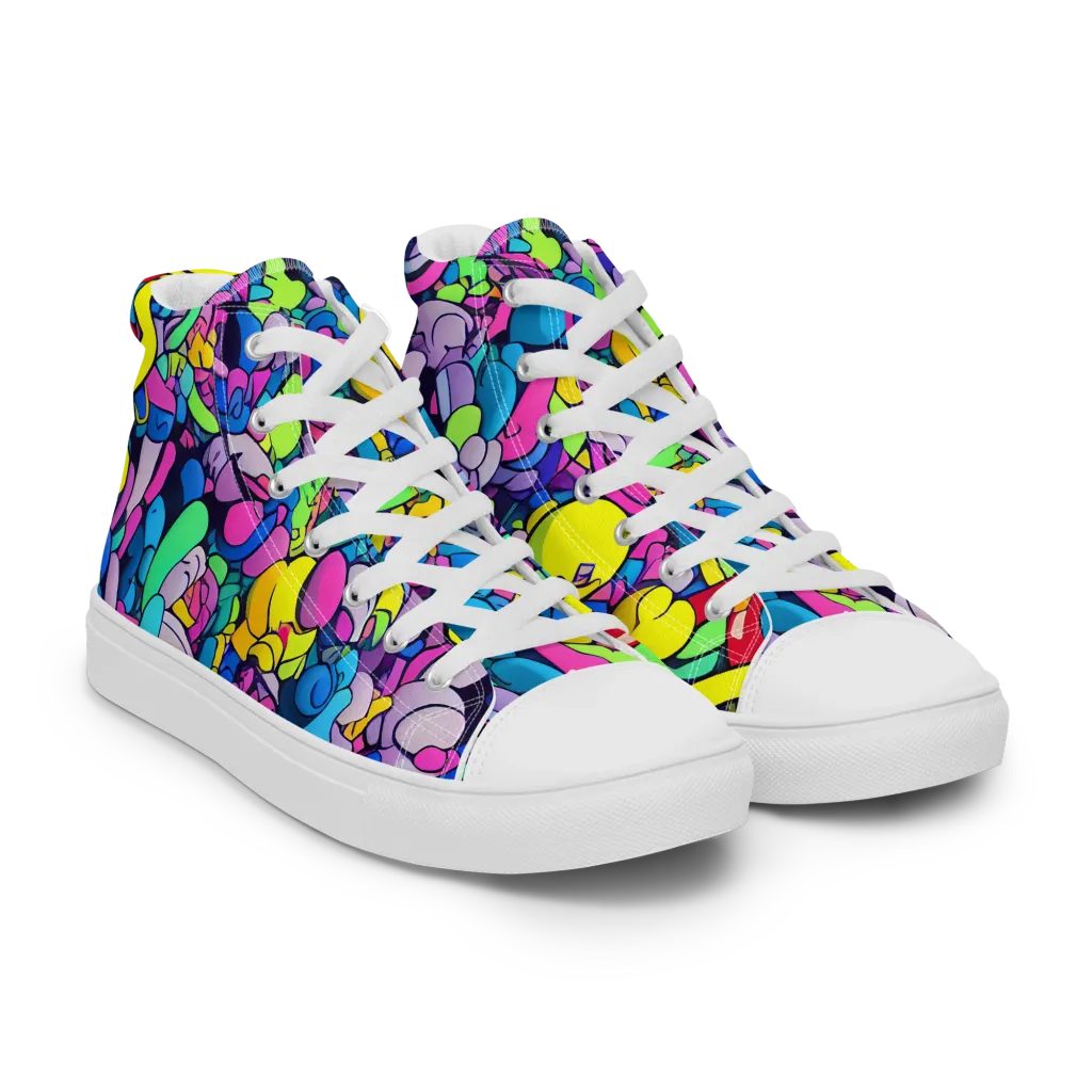 Radiant Revelation on Men's High Top Canvas Shoes — Right Front