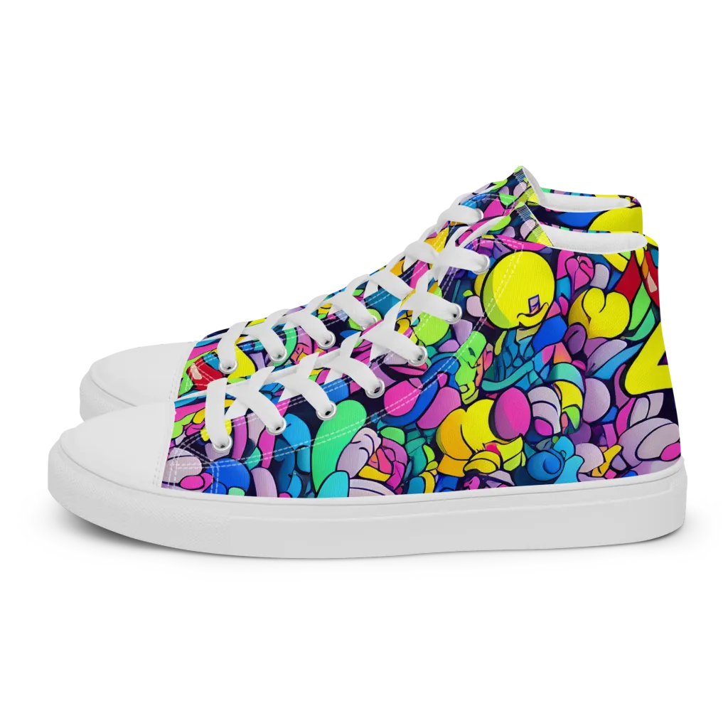 Radiant Revelation on Men's High Top Canvas Shoes — Left