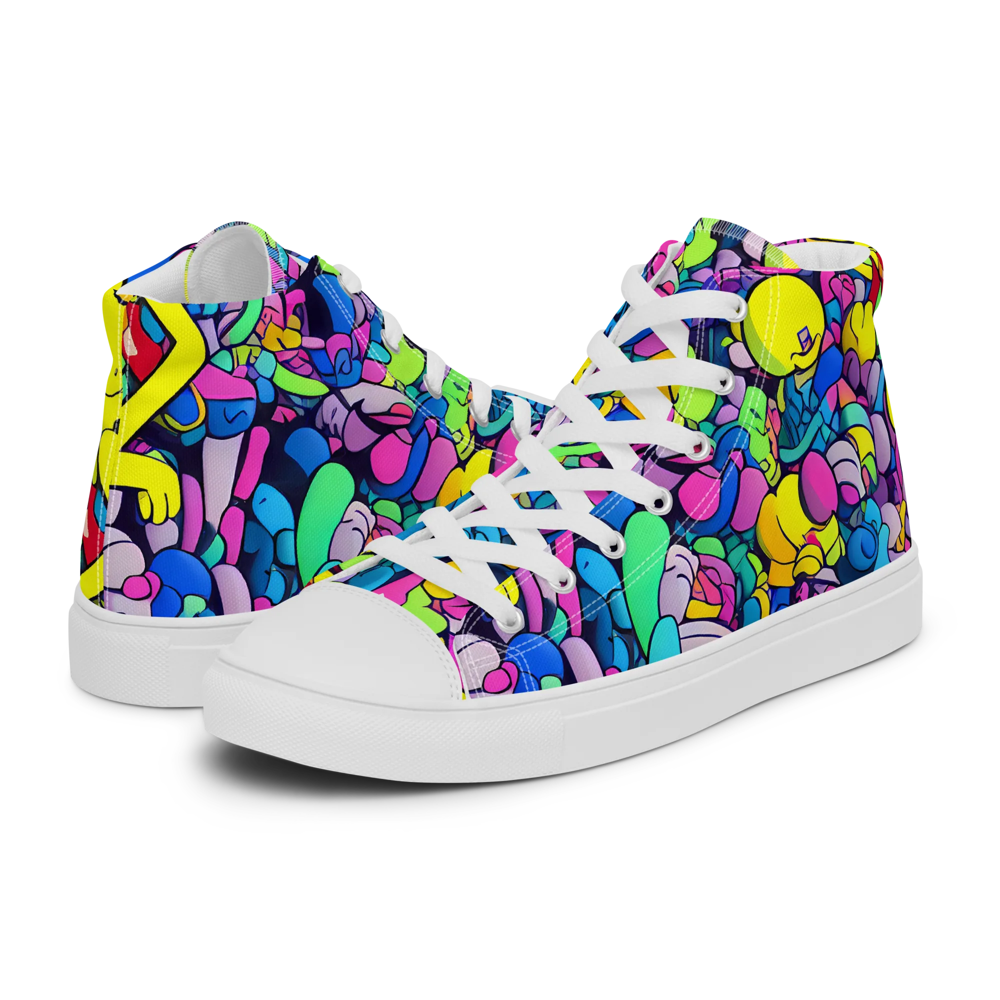 Radiant Revelation on Men's High Top Canvas Shoes — Left