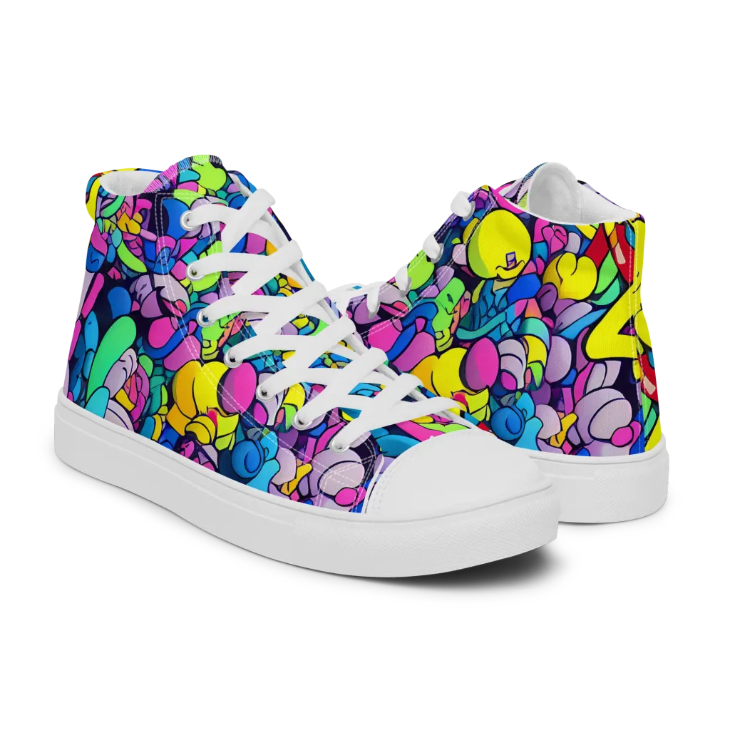 Radiant Revelation on Men's High Top Canvas Shoes — Right