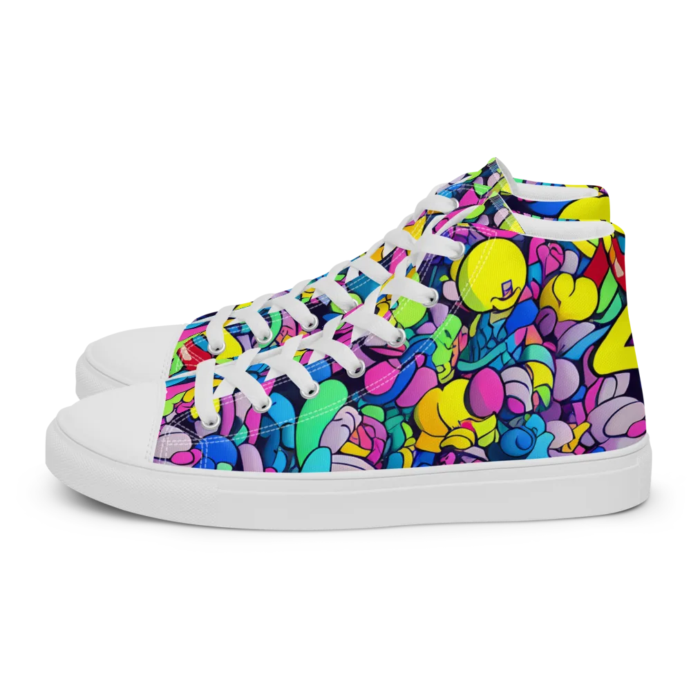 Radiant Revelation on Women's High Top Canvas Shoes — Left