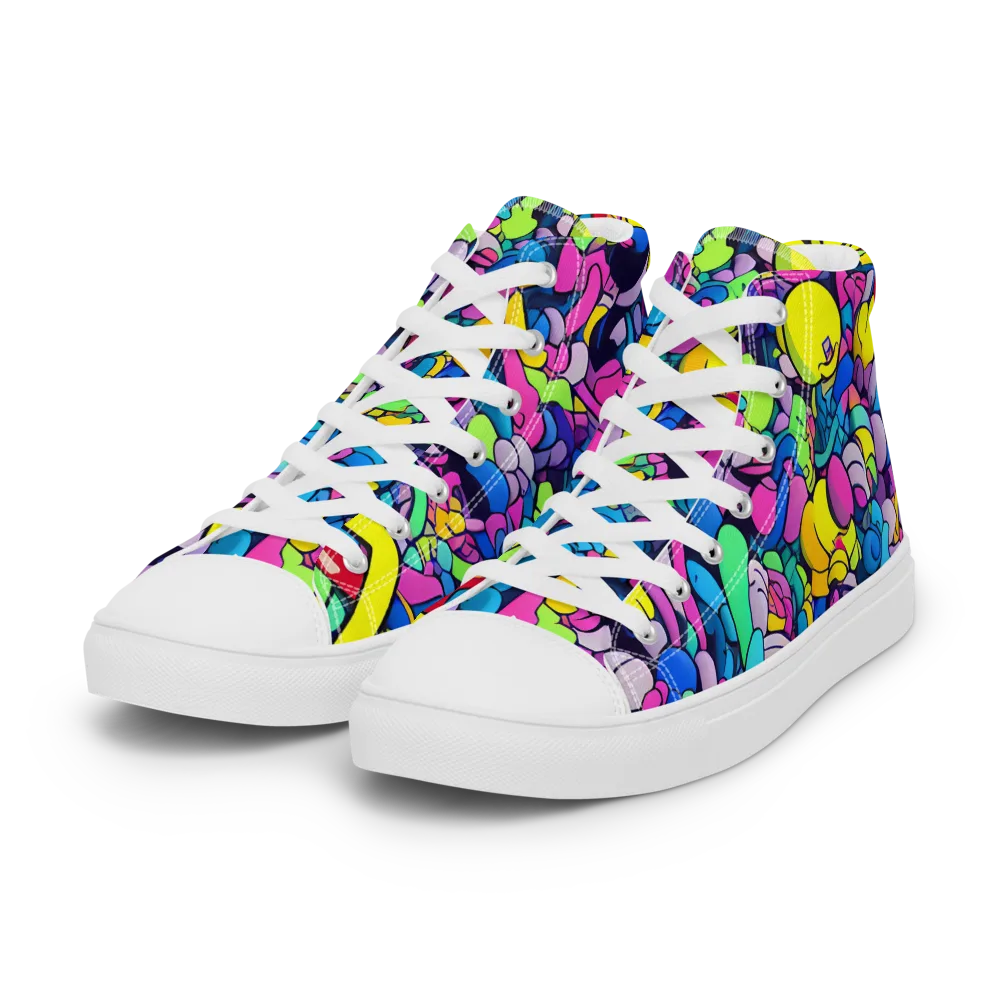 Radiant Revelation on Women's High Top Canvas Shoes — Left Front