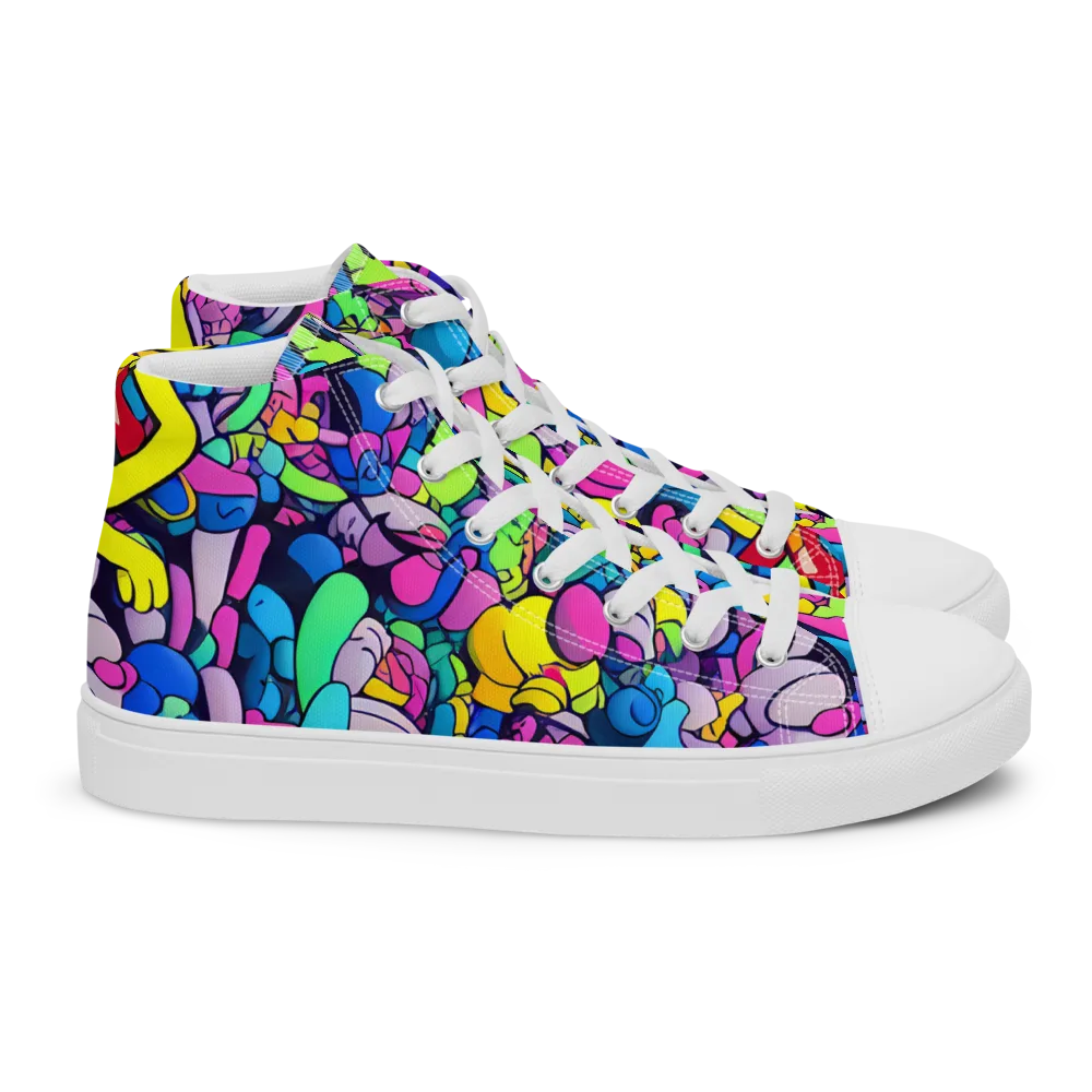 Radiant Revelation on Women's High Top Canvas Shoes — Right