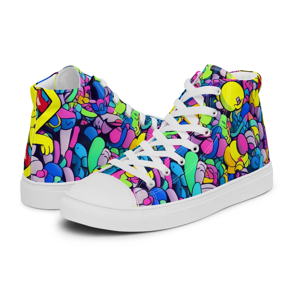 Radiant Revelation on Women's High Top Canvas Shoes — Left