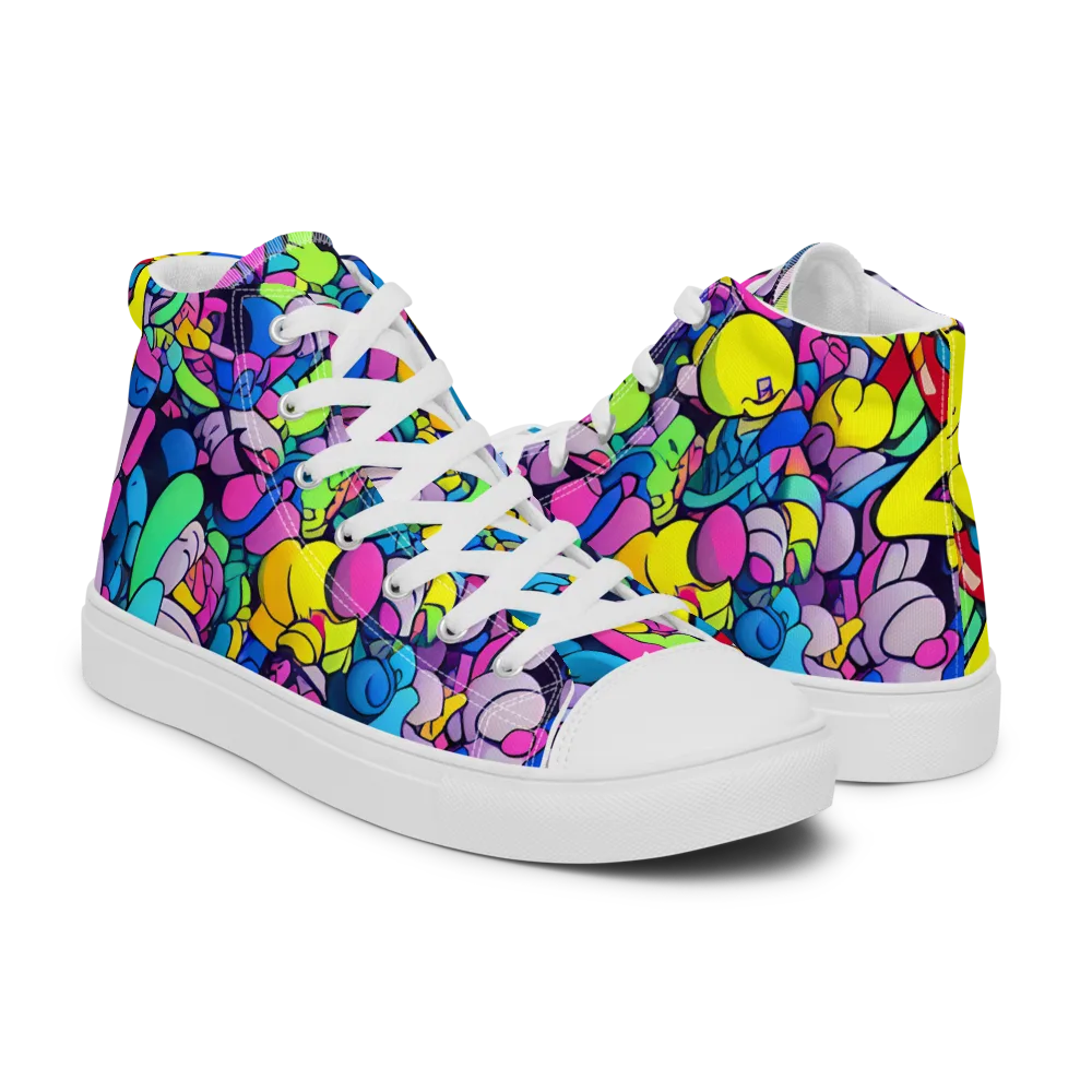 Radiant Revelation on Women's High Top Canvas Shoes — Right