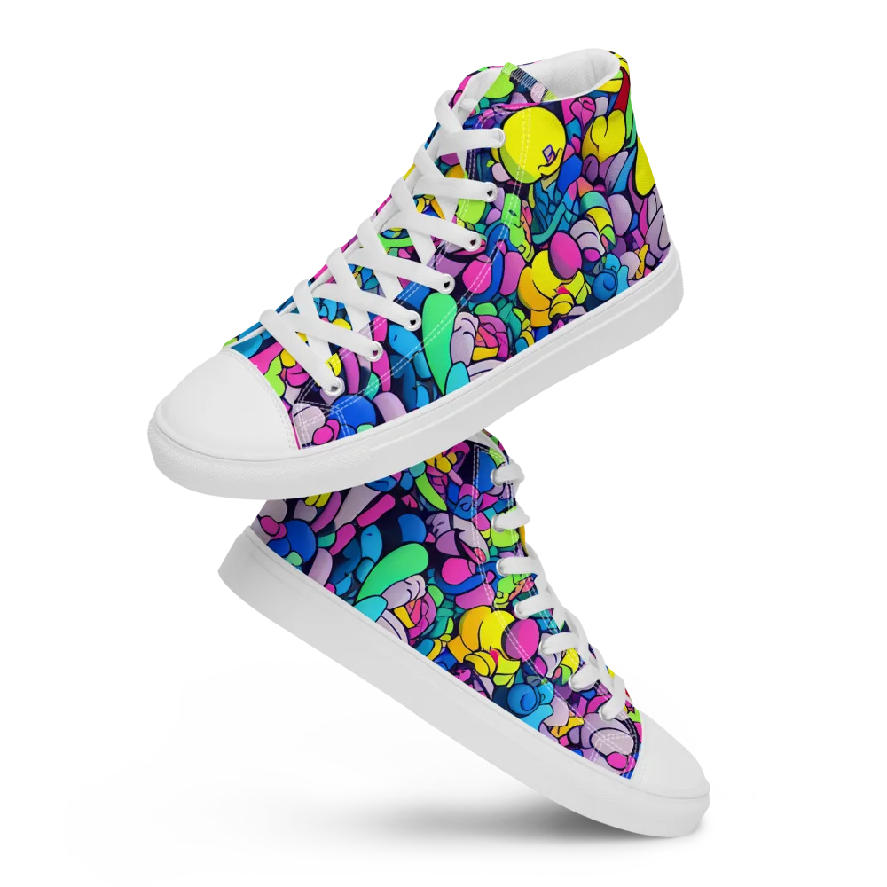 Radiant Revelation on Women's High Top Canvas Shoes — Front