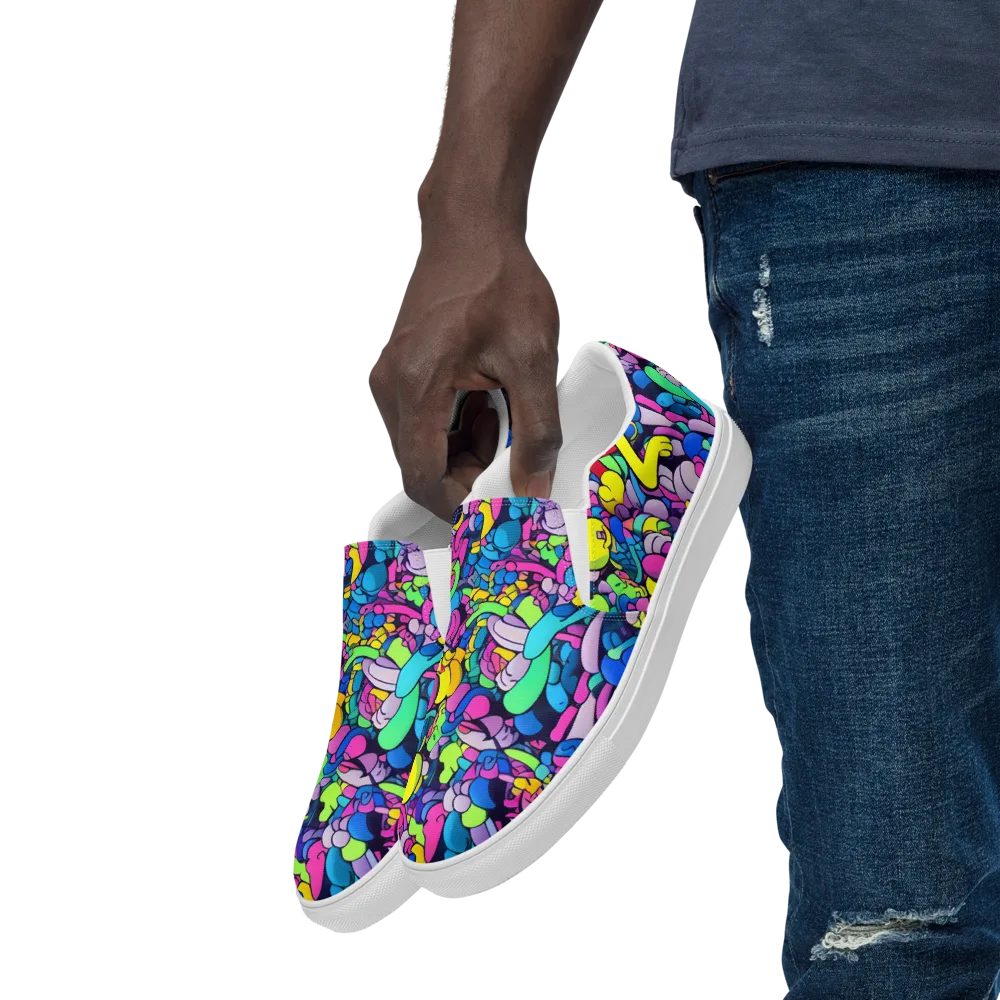 Radiant Revelation on Men's Slip-On Canvas Shoes — Left Front
