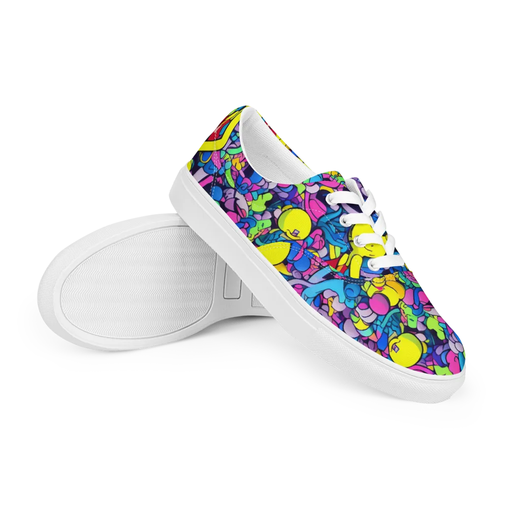 Radiant Revelation on Men's Lace-Up Canvas Shoes — Right Front