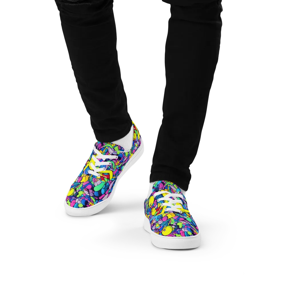 Radiant Revelation on Men's Lace-Up Canvas Shoes — Front