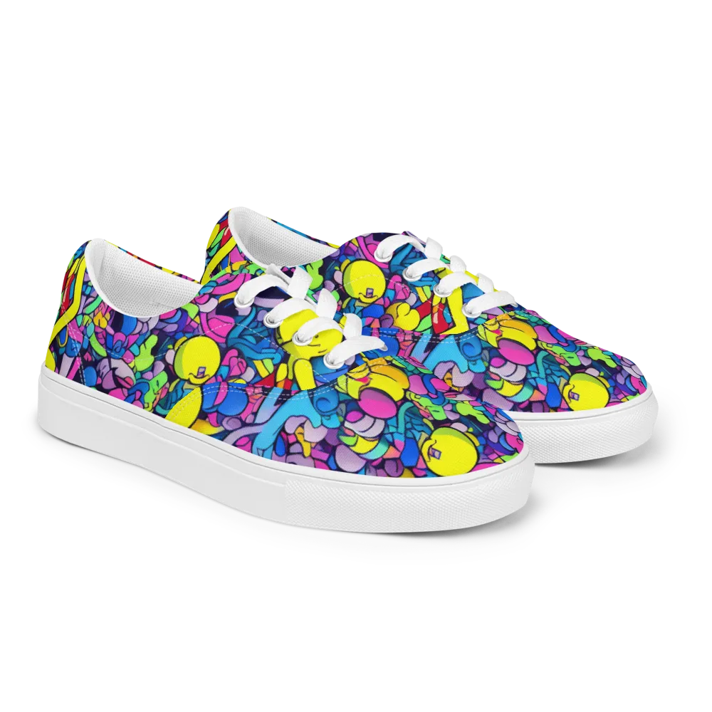 Radiant Revelation on Men's Lace-Up Canvas Shoes — Right Front