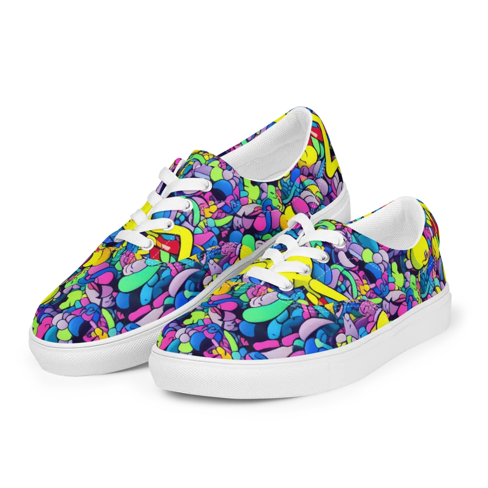 Radiant Revelation on Men's Lace-Up Canvas Shoes — Left Front