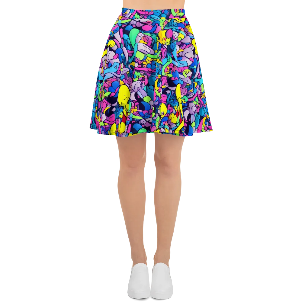Radiant Revelation on Skater Skirt — Front