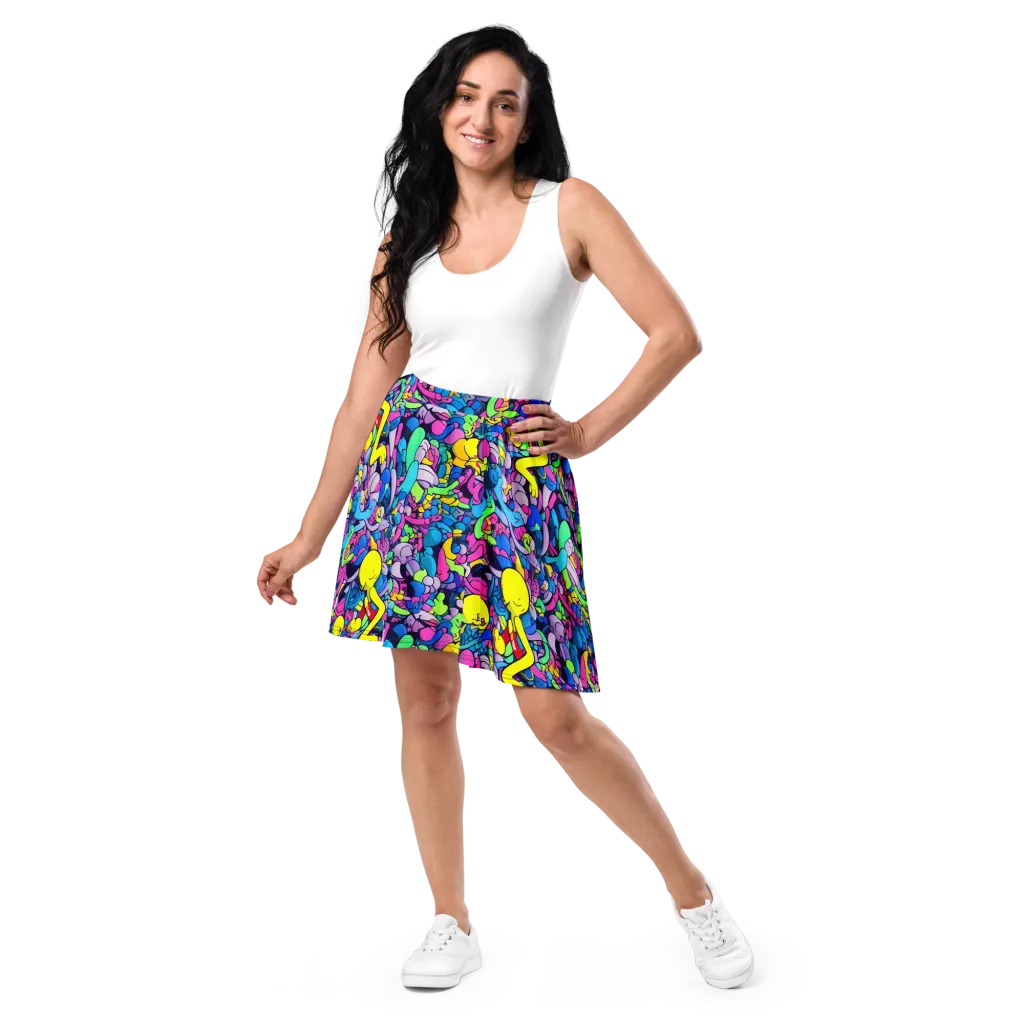 Radiant Revelation on Skater Skirt — Front
