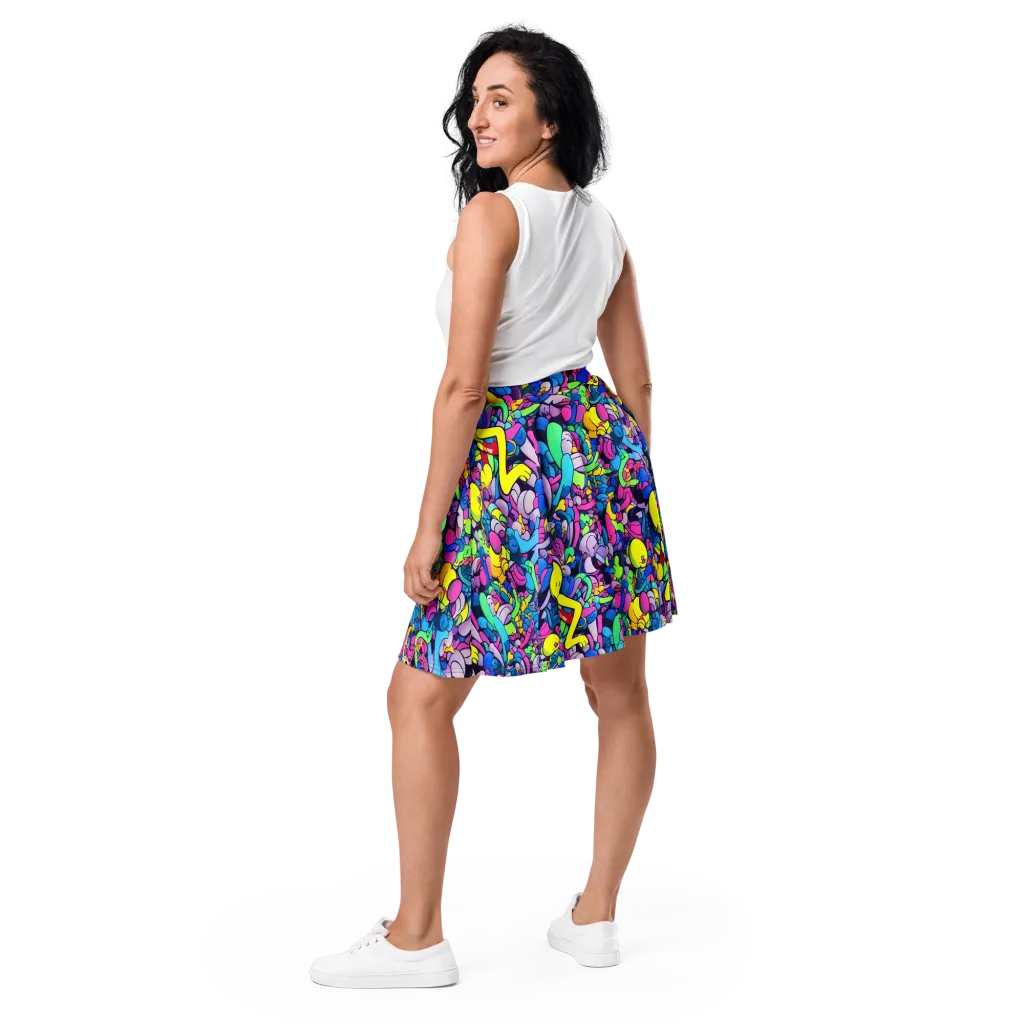 Radiant Revelation on Skater Skirt — Back