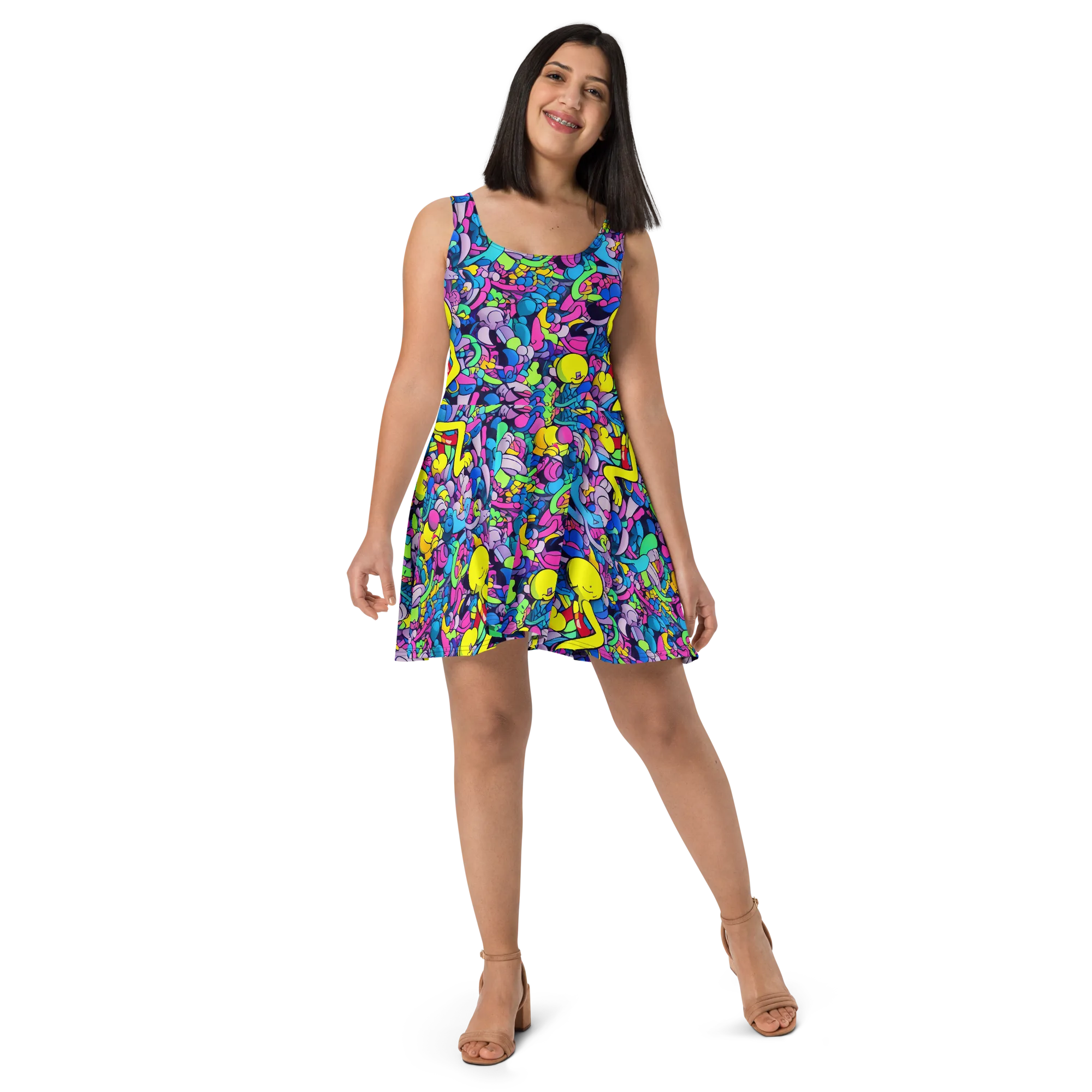 Radiant Revelation on Skater Dress — Front