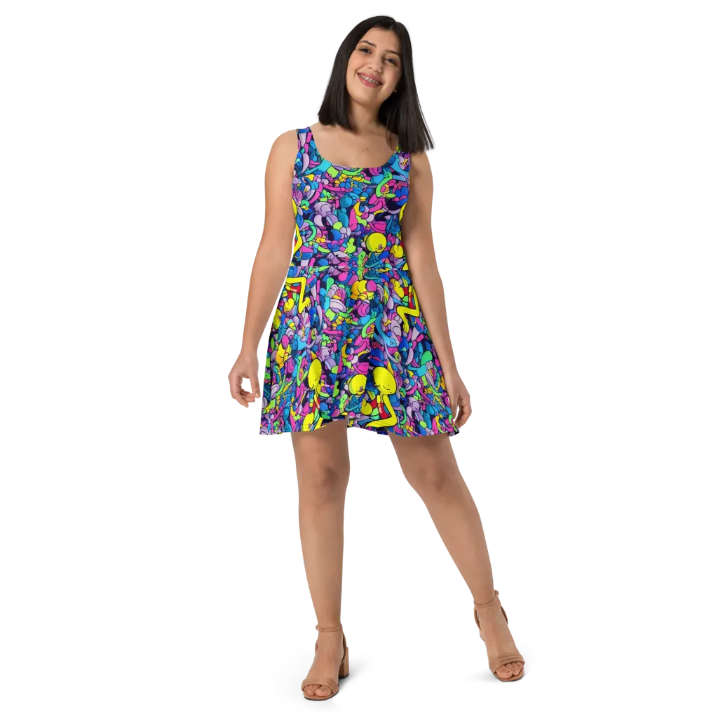 Radiant Revelation on Skater Dress — Front