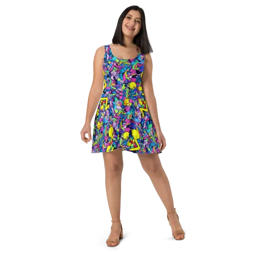 Radiant Revelation on a Skater Dress