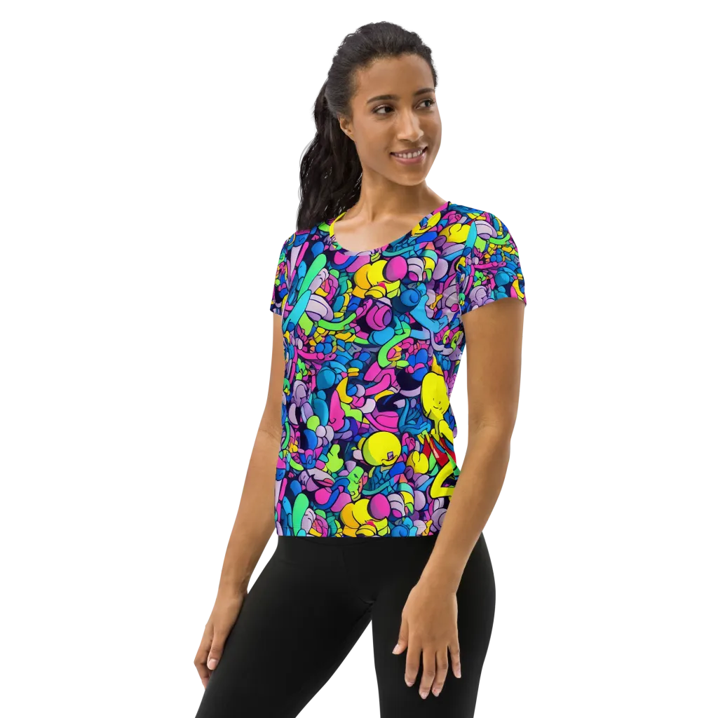 Radiant Revelation on Women's Athletic T-Shirt — Left