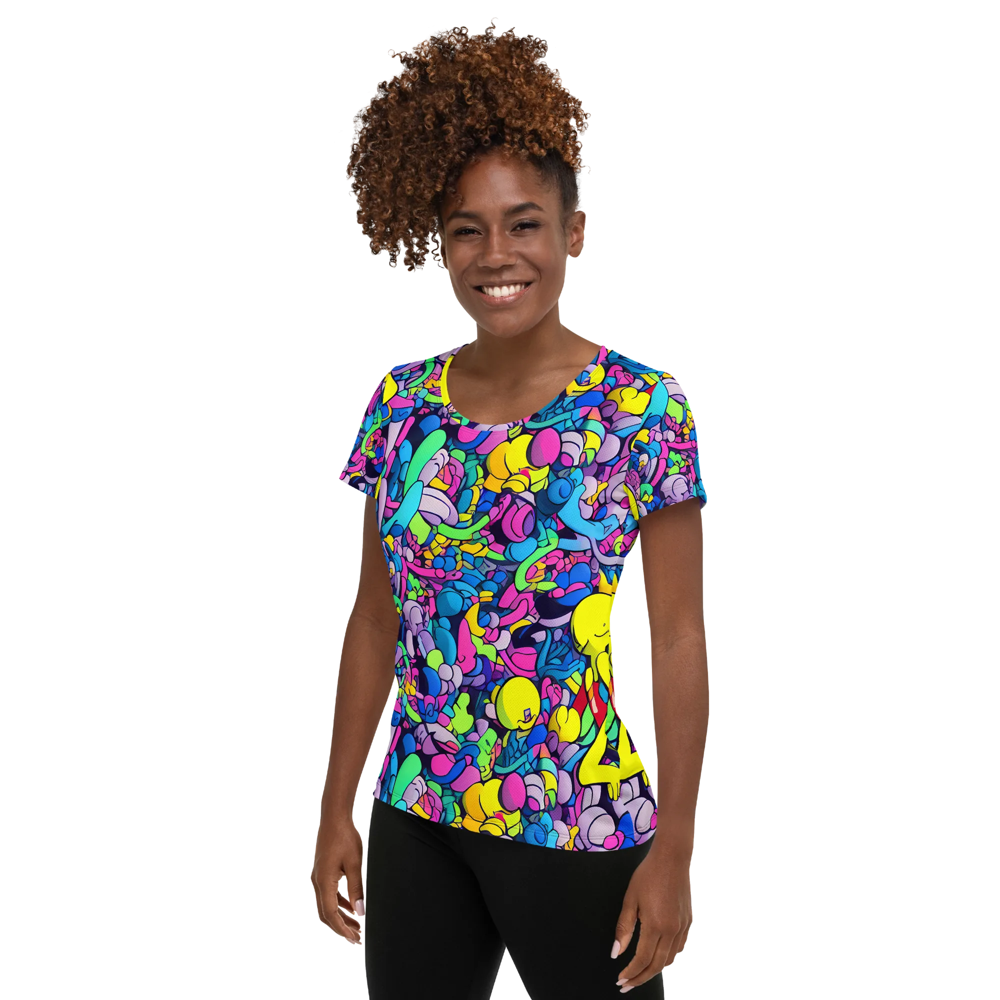Radiant Revelation on Women's Athletic T-Shirt — Left