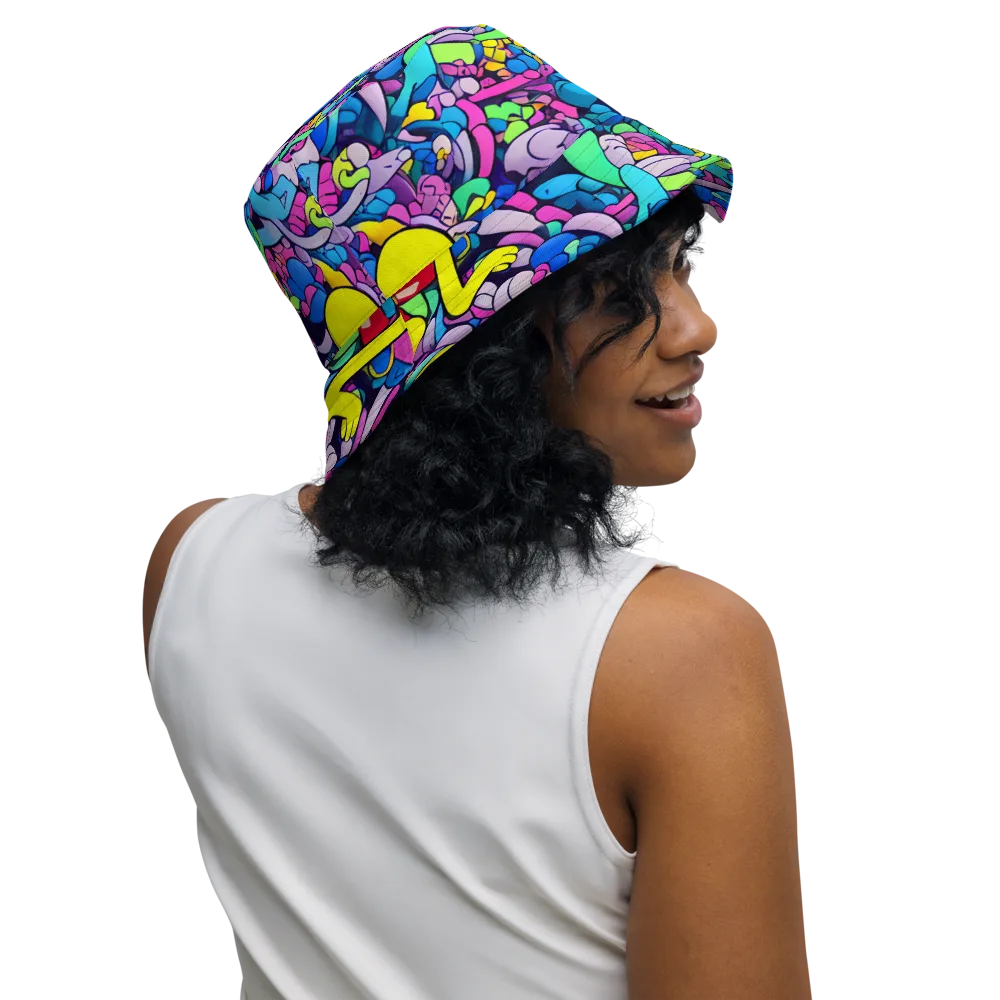 Radiant Revelation on Reversible Bucket Hat — Right Outside