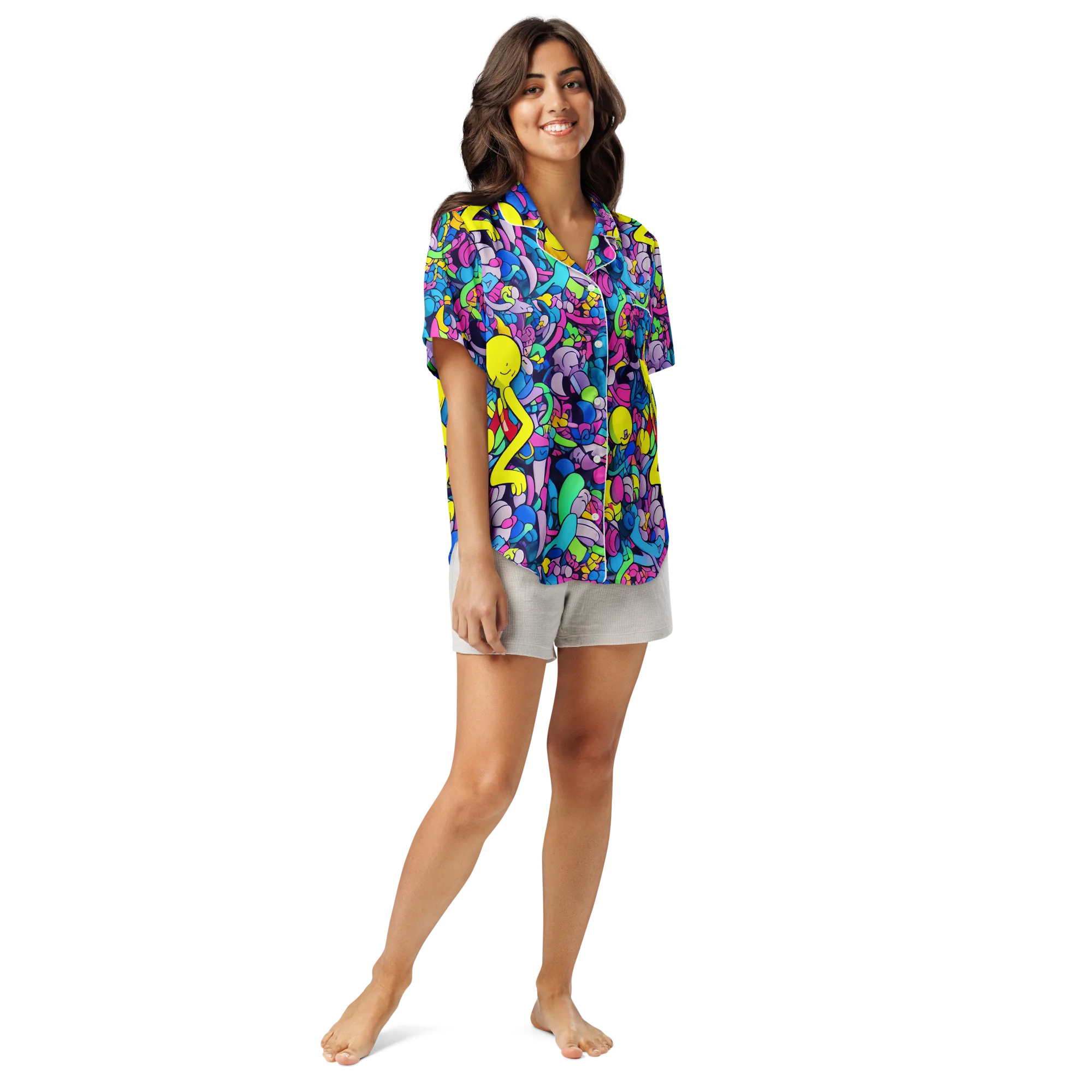 Radiant Revelation on Women's Short Sleeve Pajama Top — Front