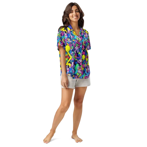 Radiant Revelation on a Women's Short Sleeve Pajama Top
