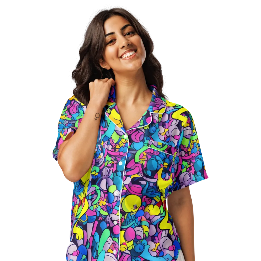 Radiant Revelation on Women's Short Sleeve Pajama Top — Front