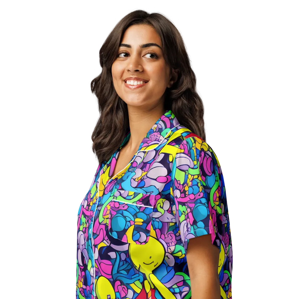 Radiant Revelation on Women's Short Sleeve Pajama Top — Left Front