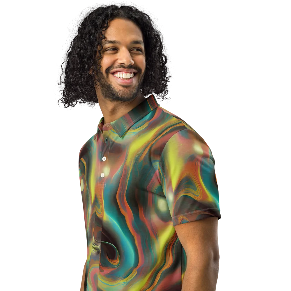 Soulfire Embrace on Men's Slim Fit Polo Shirt — Left Front