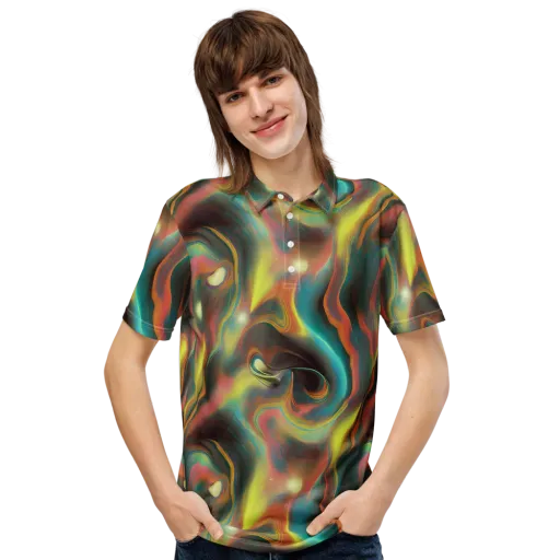 Soulfire Embrace on a Men's Slim Fit Polo Shirt