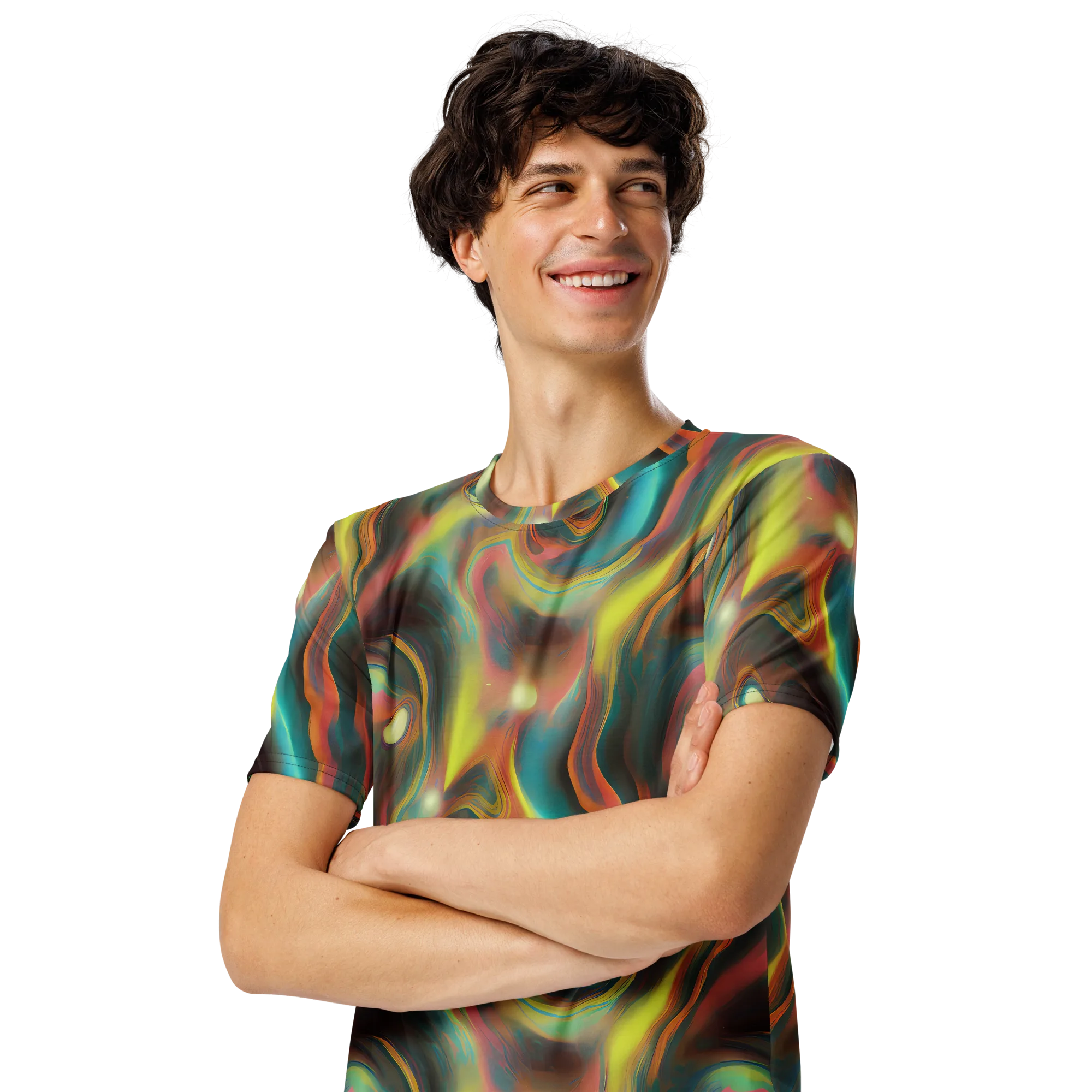 Soulfire Embrace on Men's Crew Neck T-Shirt — Left Front