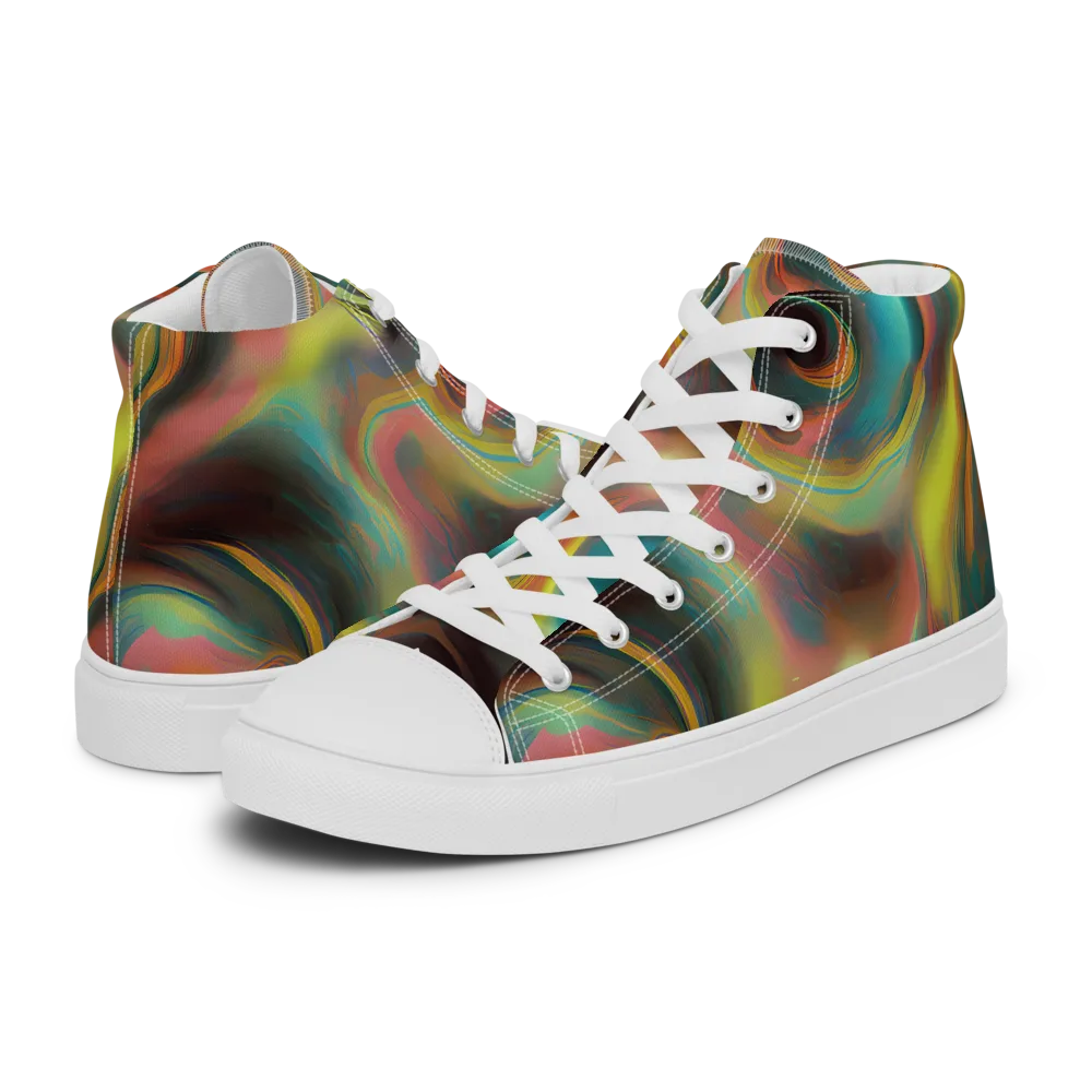 Soulfire Embrace on Men's High Top Canvas Shoes — Left
