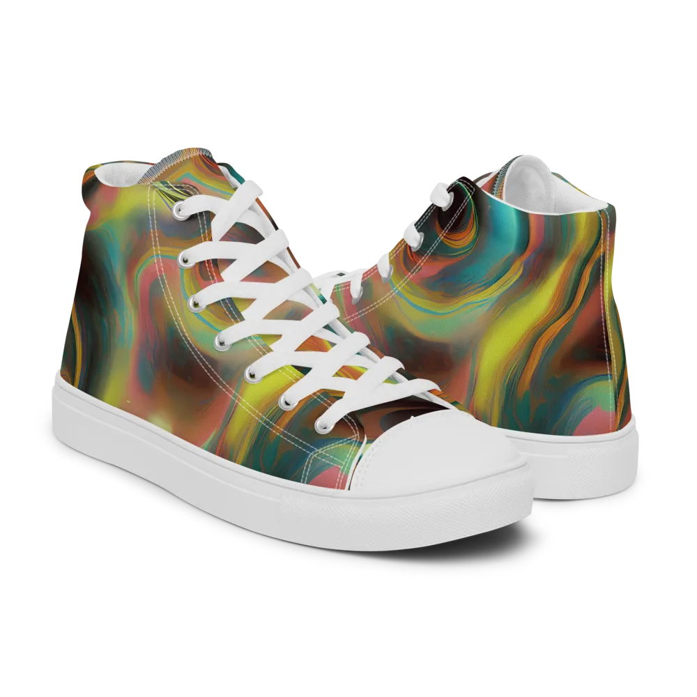 Soulfire Embrace on Men's High Top Canvas Shoes — Right
