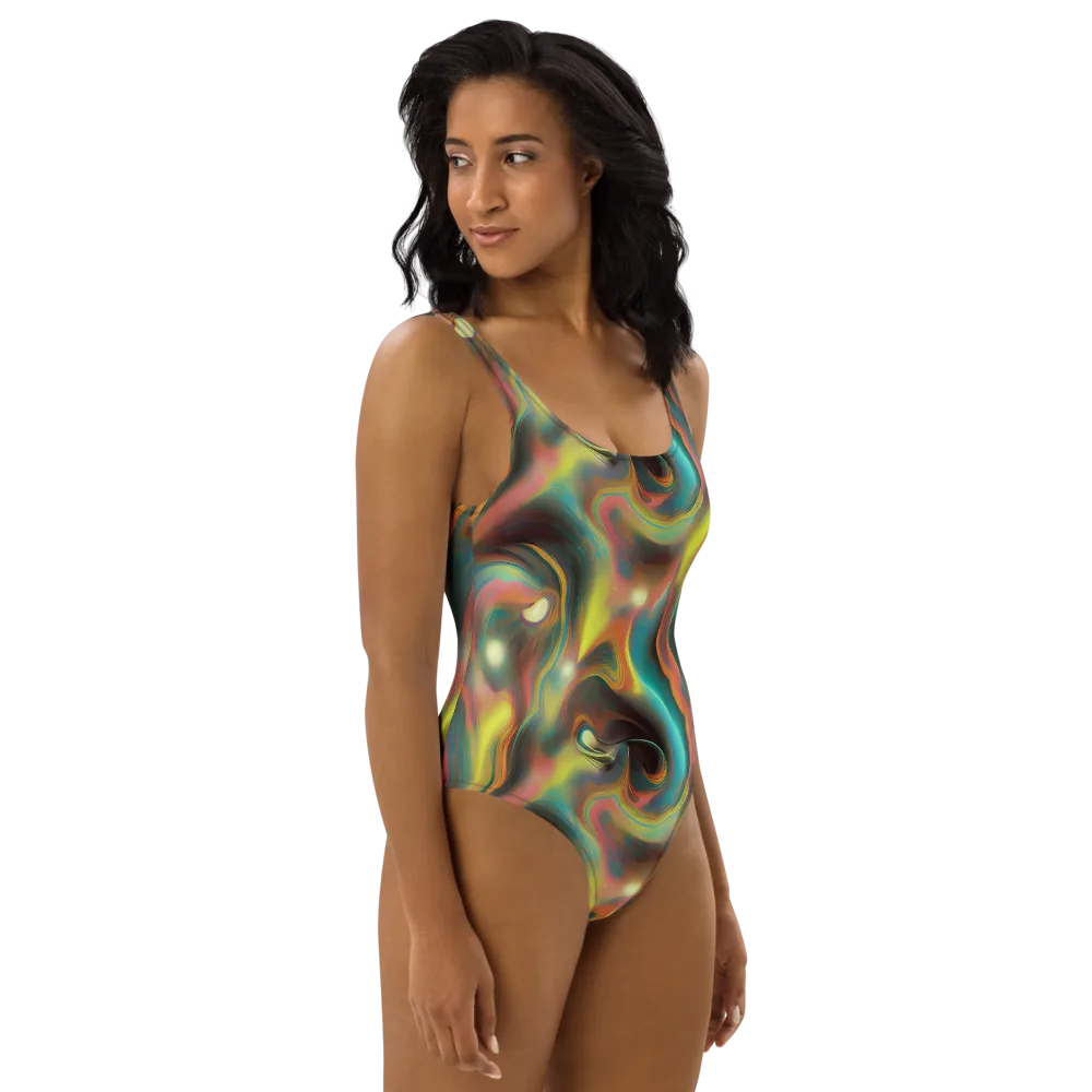 Soulfire Embrace on One-Piece Swimsuit — Right