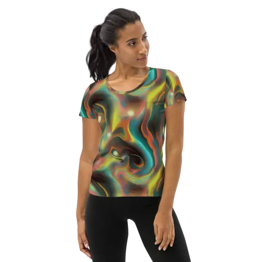 Soulfire Embrace on a Women's Athletic T-Shirt