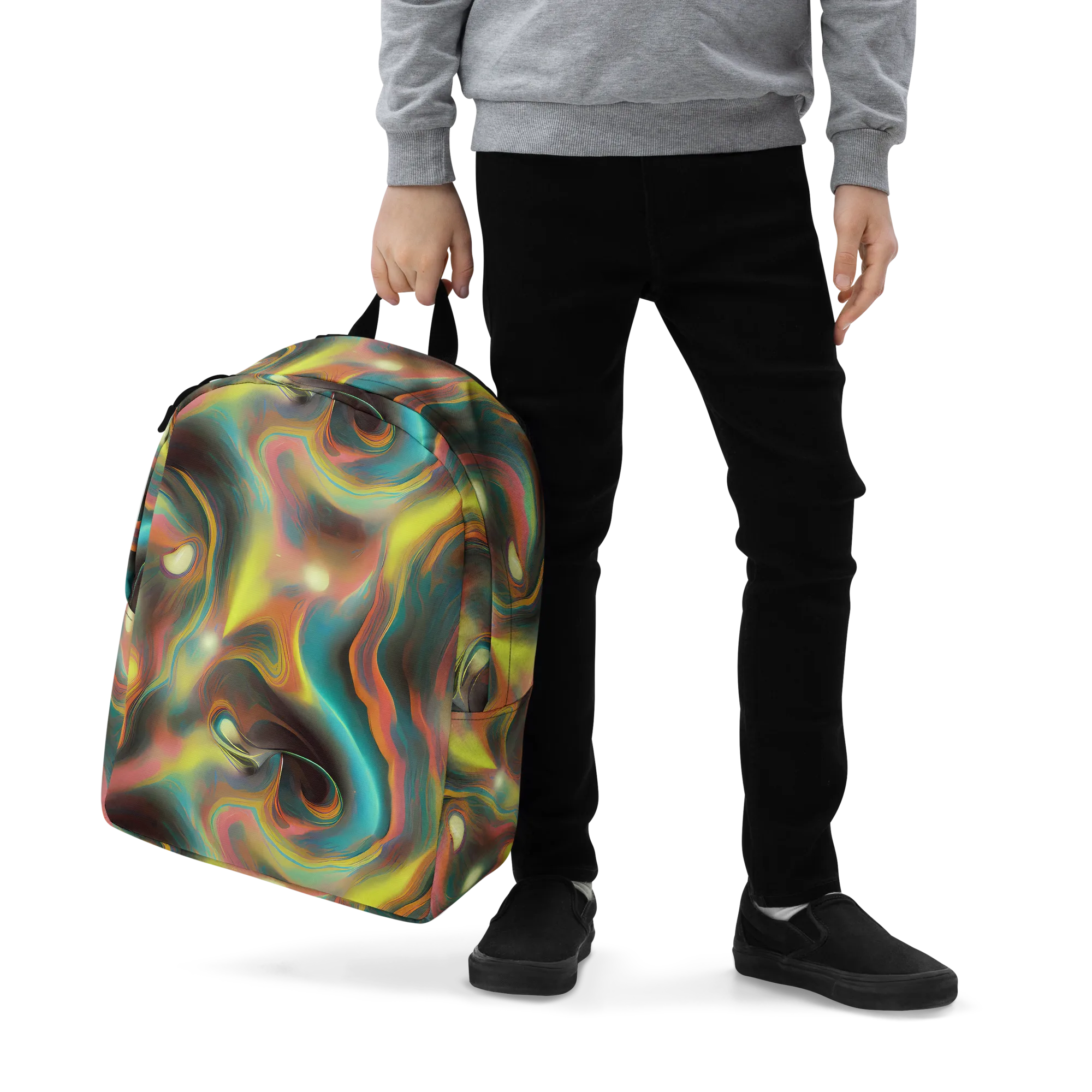 Soulfire Embrace on Minimalist Backpack — Zoomed-in